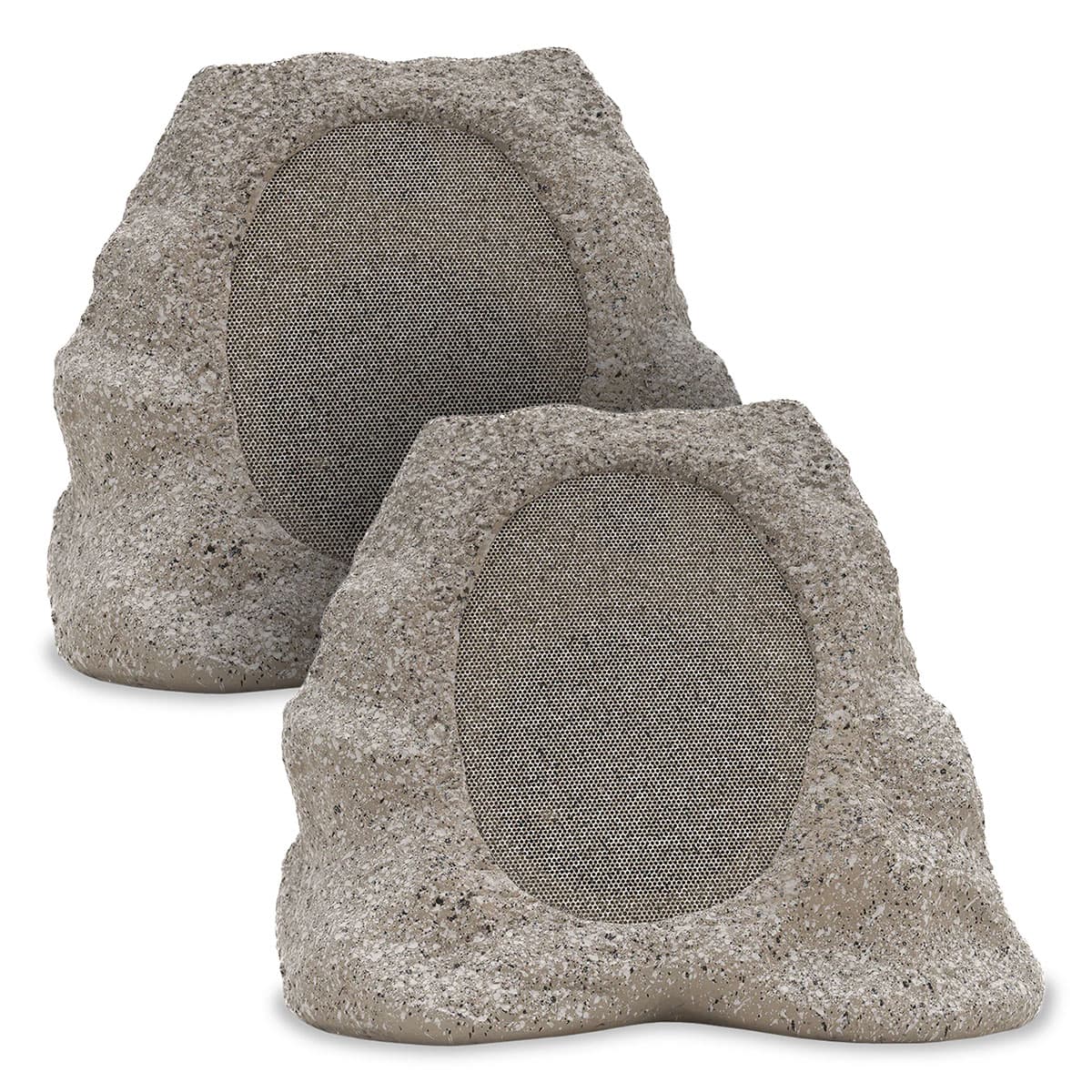 Victrola Rock Speaker Connect Bluetooth Outdoor Speaker with Solar Charging - Pair (Stone)