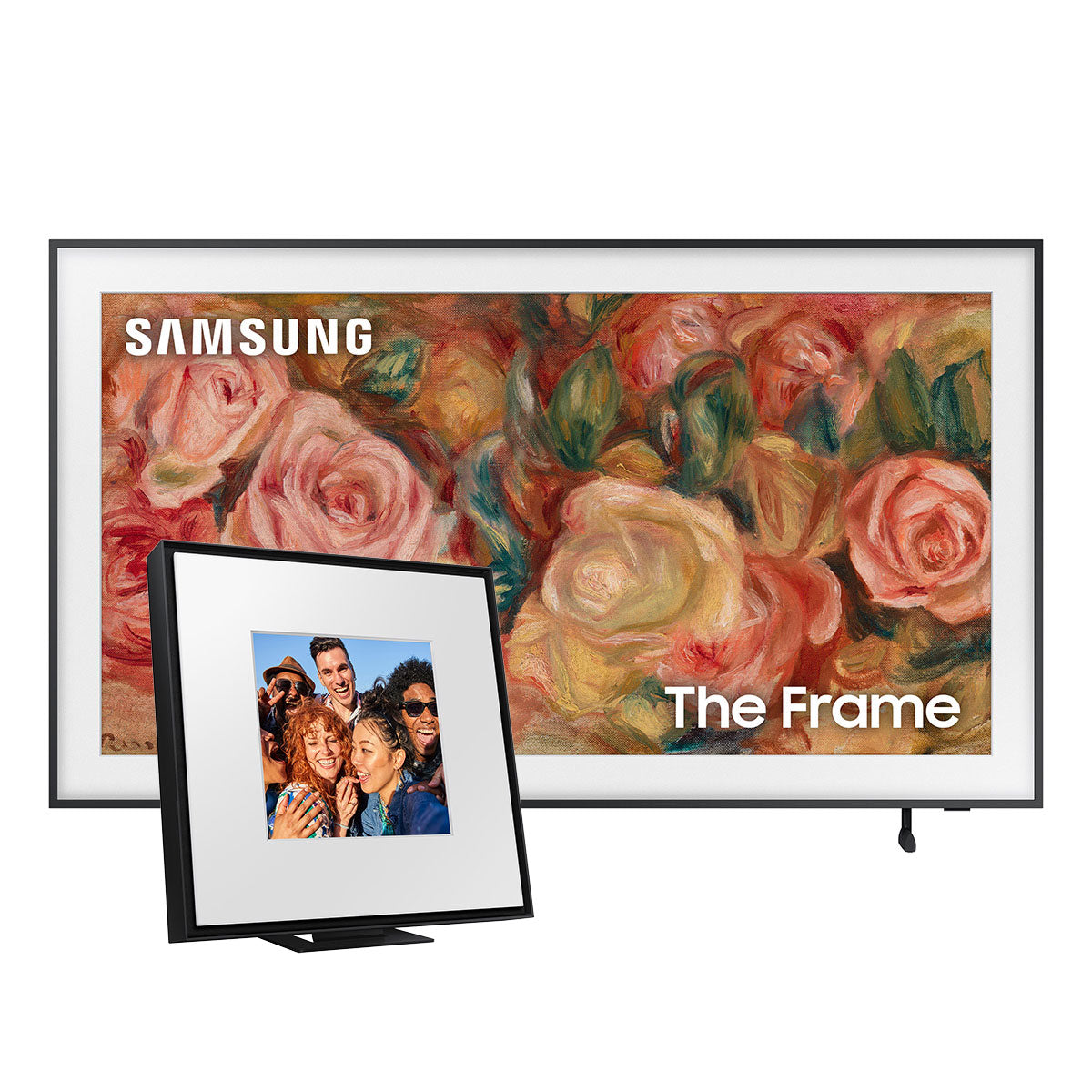 Samsung LS03D 43" The Frame QLED 4K HDR Smart TV with Slim-Fit Wall Mount (2024) and HW-LS60D Music Frame Bluetooth Speaker with Wall Mount