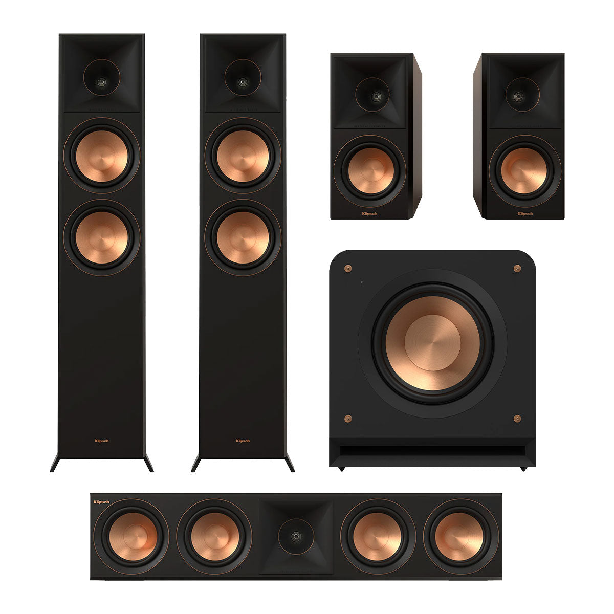 Klipsch Reference Premiere RP-6000F II 5.1 Dolby Atmos Home Theater System (Walnut)