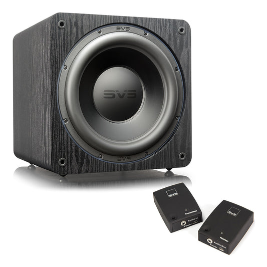 SVS SB-3000 13" Sealed Subwoofer with SoundPath Wireless Audio Adapter (Black Ash)