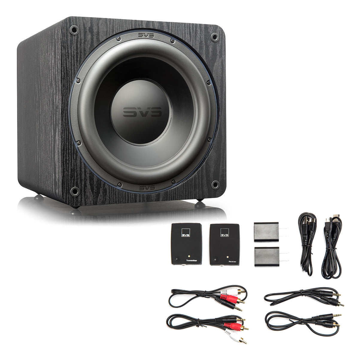 SVS SB-3000 13" Sealed Subwoofer with SoundPath Wireless Audio Adapter (Black Ash)