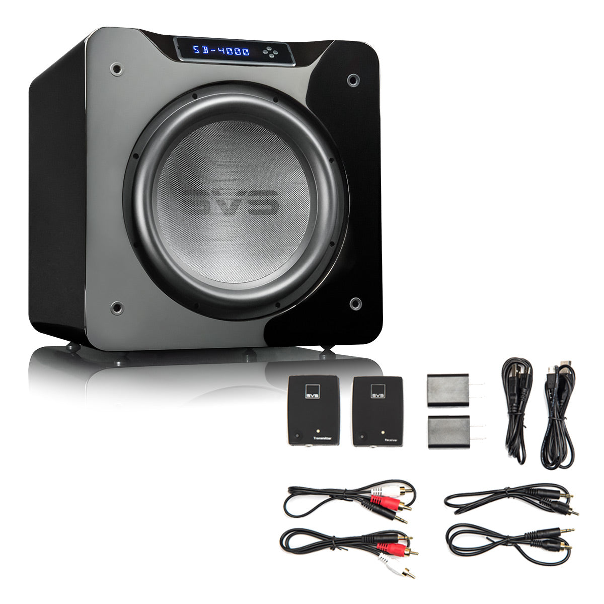 SVS SB-4000 13.5" Sealed Box Subwoofer with SoundPath Wireless Audio Adapter (Piano Gloss Black)