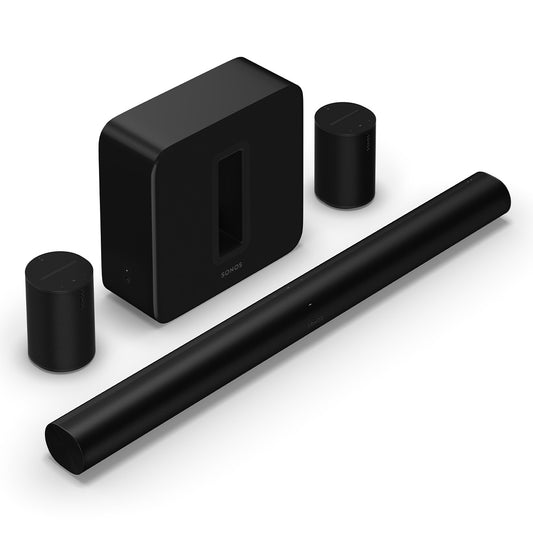 Sonos Premium Immersive Set with Arc Ultra Soundbar, Sub 4 Subwoofer, & Pair of Era 100 Wireless Speakers (Black)