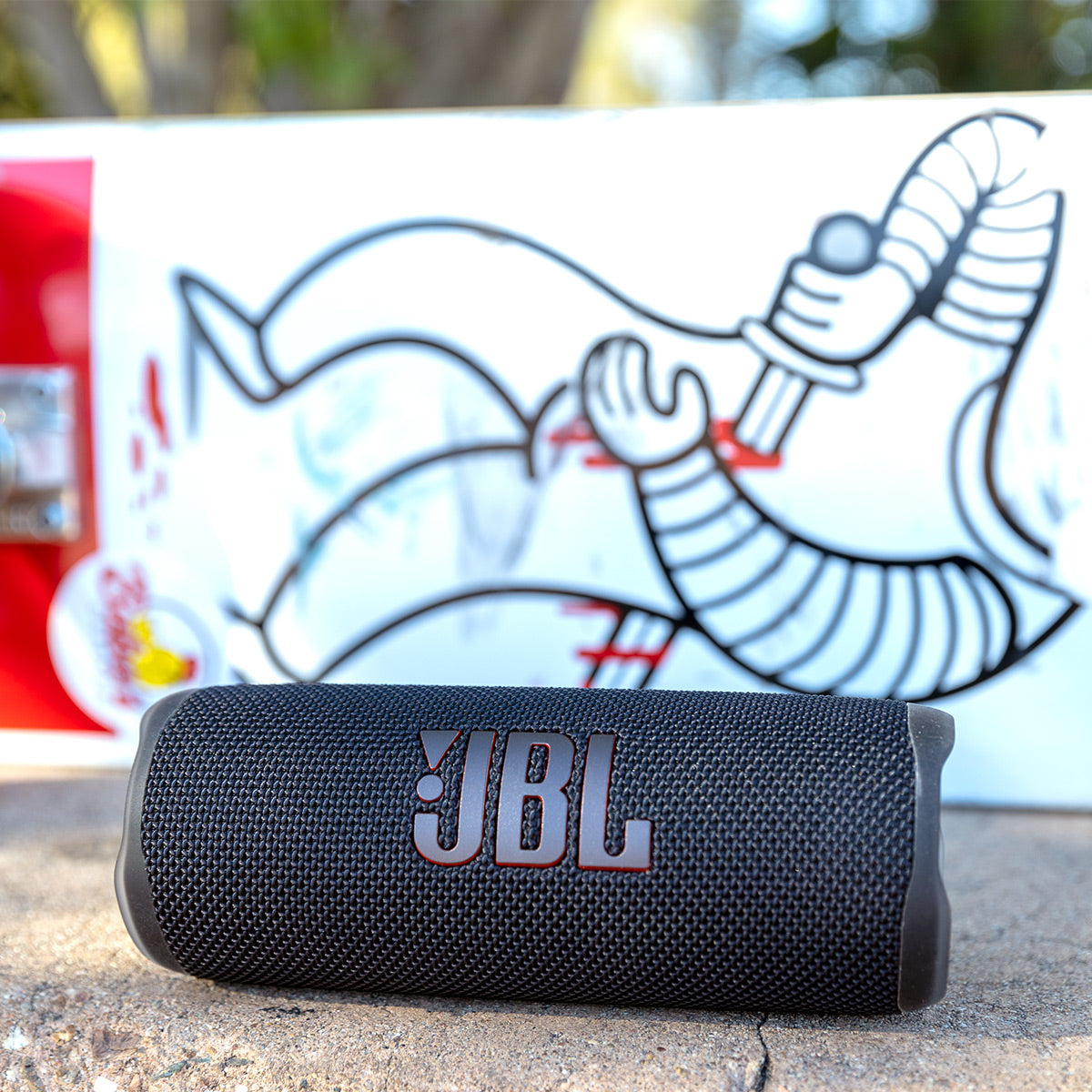 JBL Flip 6 Waterproof Portable Speaker with gSport Silicone Sleeve (Black)