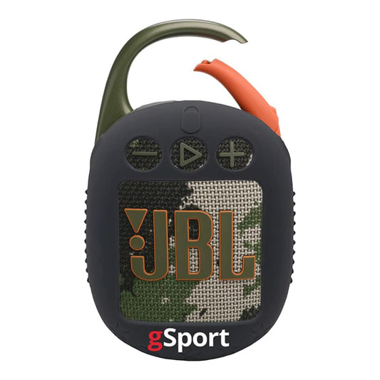 JBL Clip 5 Ultra Portable Bluetooth Speaker with gSport Silicone Sleeve (Camo)