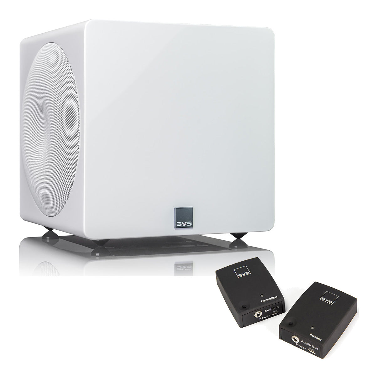 SVS 3000 Micro Sealed Subwoofer with SoundPath Wireless Audio Adapter (Piano Gloss White)